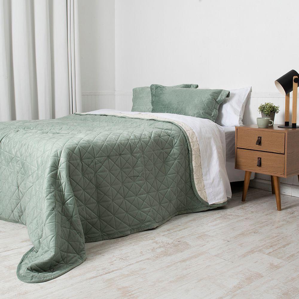 Quilt Velvet Sherpa 2 P Verde-2