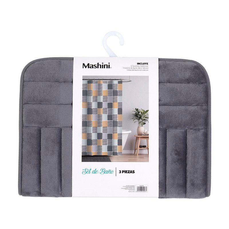 Set Cortina+Piso Baño 3 Pzas  Julie-2