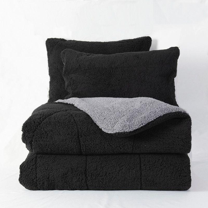 Plumon Sherpa/Sherpa King Negro-Gris esp-4