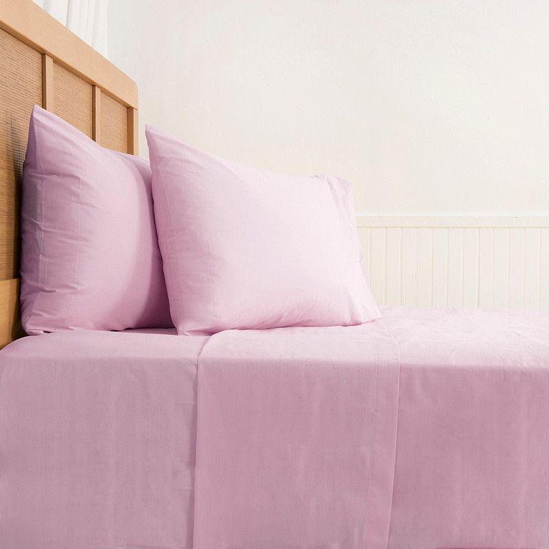 Sábana 144 Hilos Colores Lisos King Rosa-2