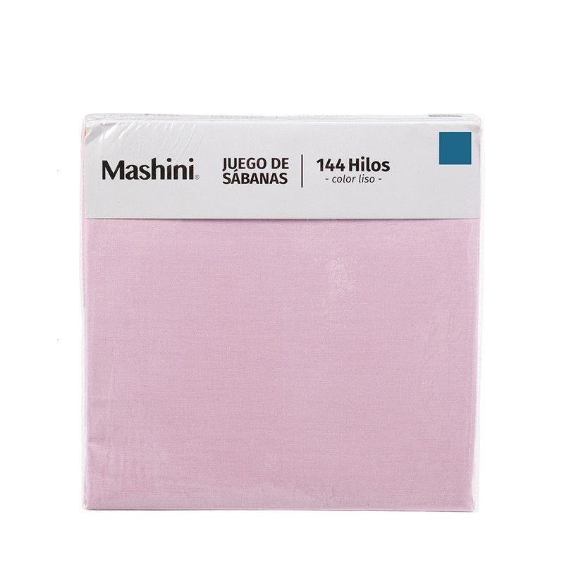 Sábana 144 Hilos Colores Lisos King Rosa-4