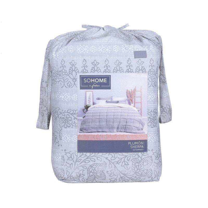 Plumon Sherpa Est. King Bordes Gris-2