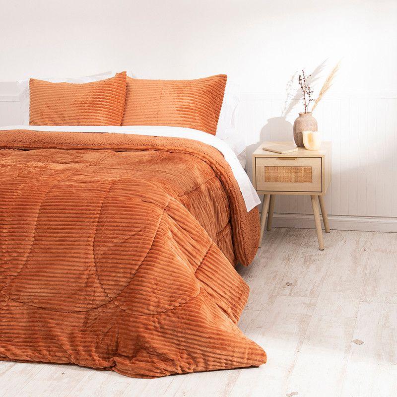 Plumon Corduroy Coral Sherpa 2 P Café-3