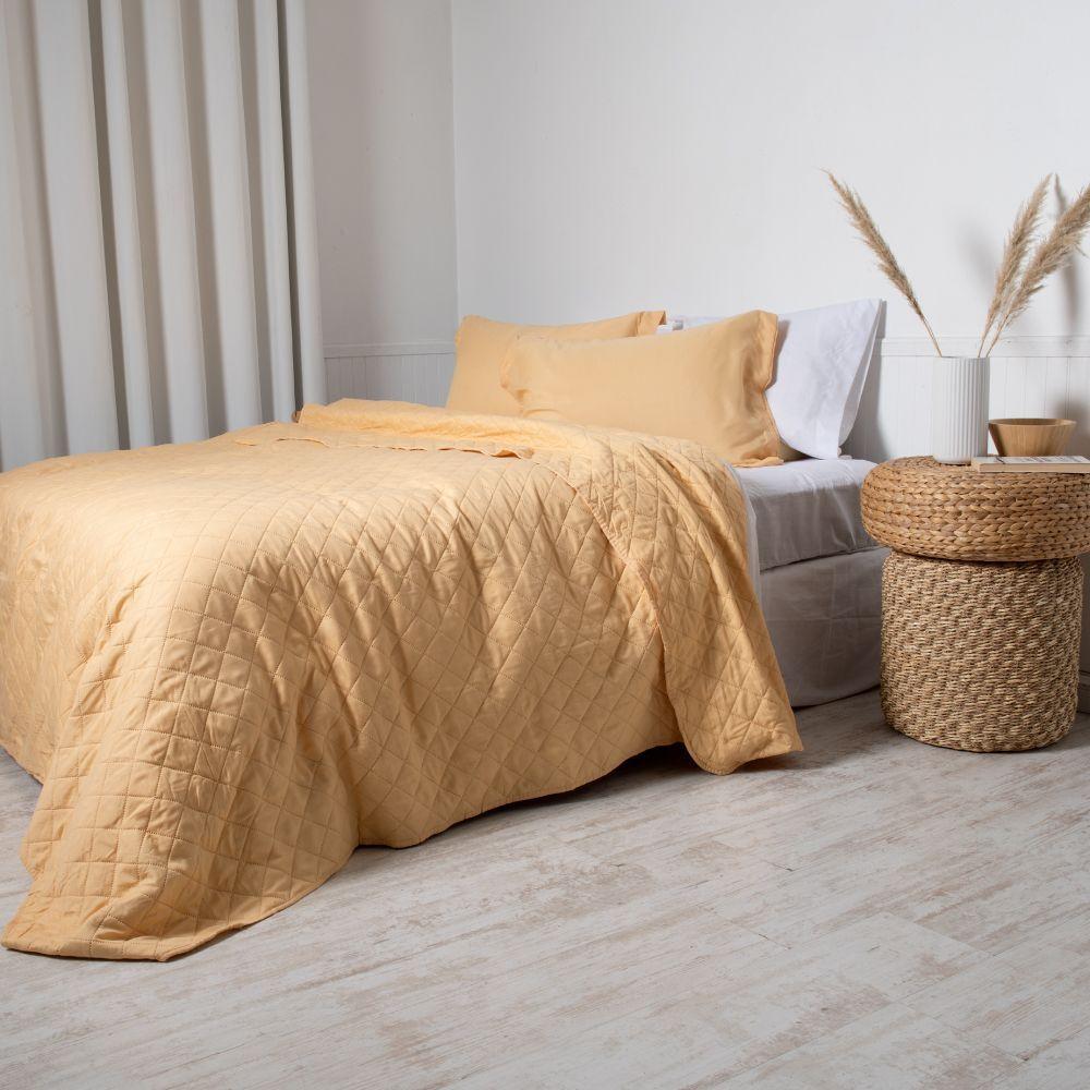 Quilt Cordoba lisa Mashini 2 P Mostaza-2