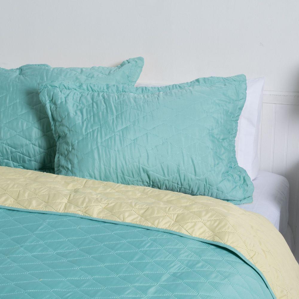 Quilt MF 2 Plazas Centralia Amarillo-Turquesa-3