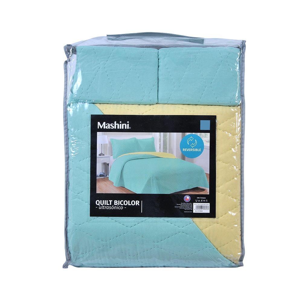 Quilt MF 2 Plazas Centralia Amarillo-Turquesa-5