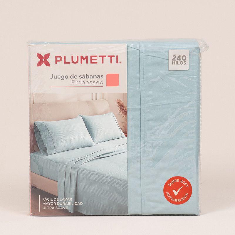 Sabana MF Embossed 1.5 P Azul Plumetti-2