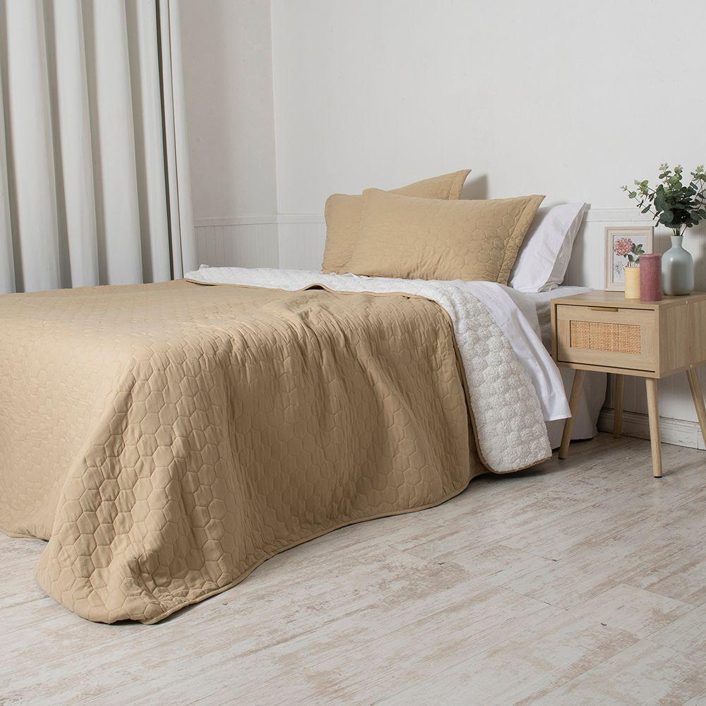 Quilt Sherpa 2 Plazas Beige-2