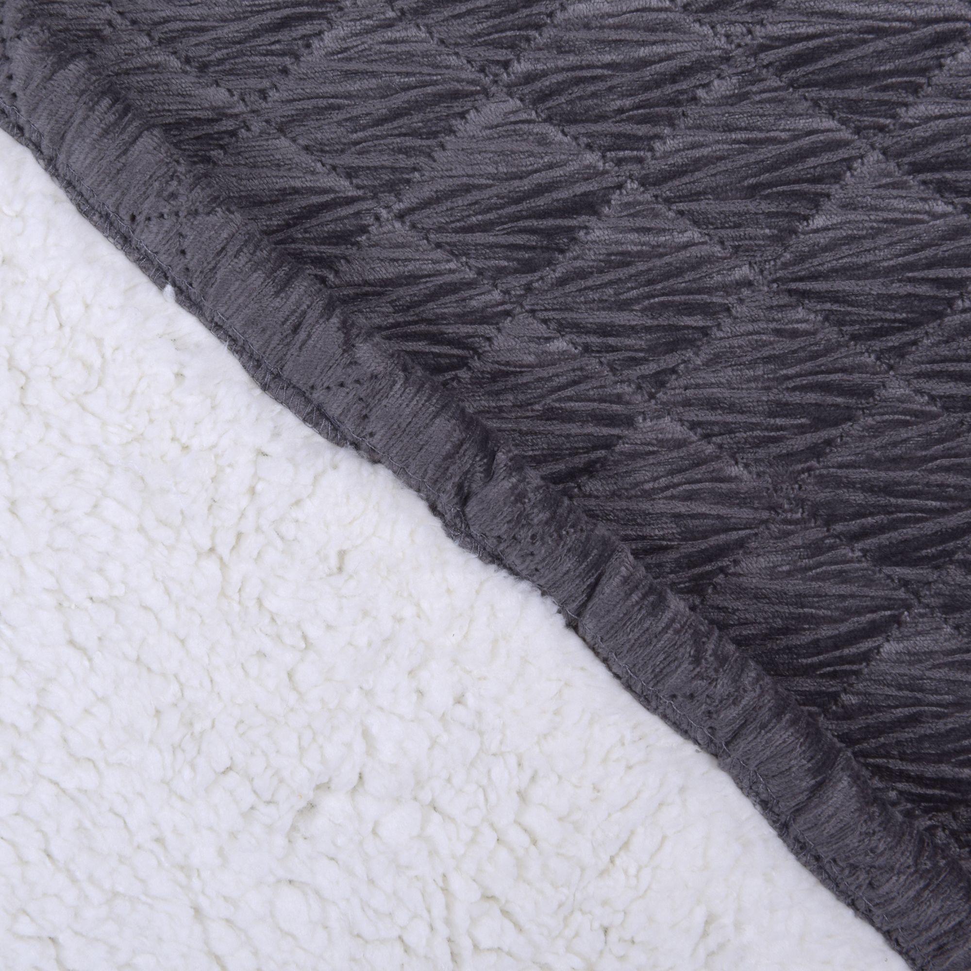 Manta Sherpa 130x180cm rombos gris Fabrics-1