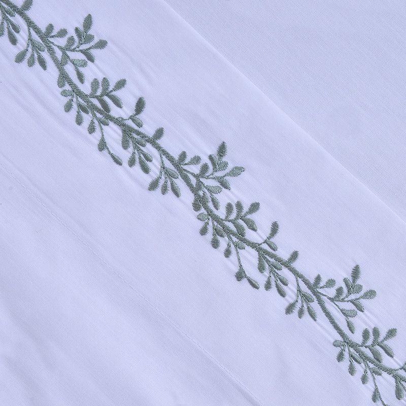 Sábana Bordada 180 Hilos King Ramas Verde-1