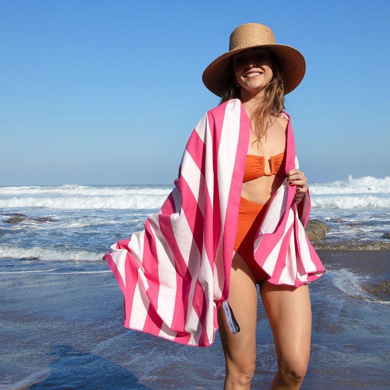 Toalla Playa MF Rayas 90x180 Fucsia-0