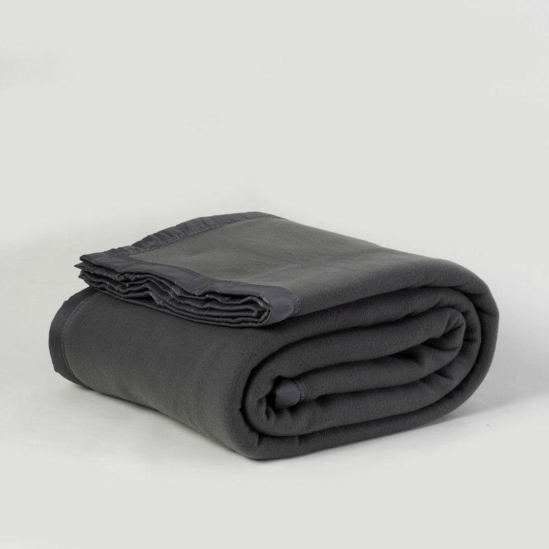 Frazada Polar Borde Satin Hotel K Gris Marengo-0