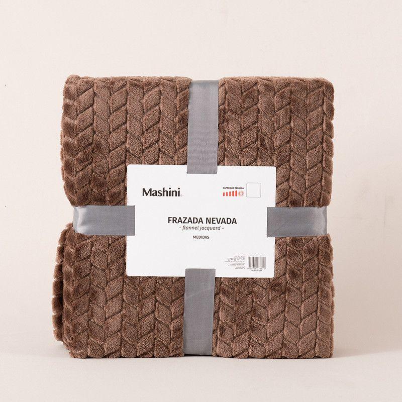 Frazada Jqd Flannel Nevada 1.5 P Café-2