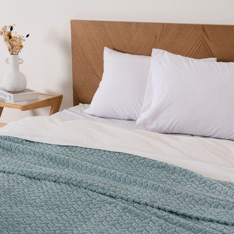 Frazada Jqd Flannel Nevada King Celeste-2