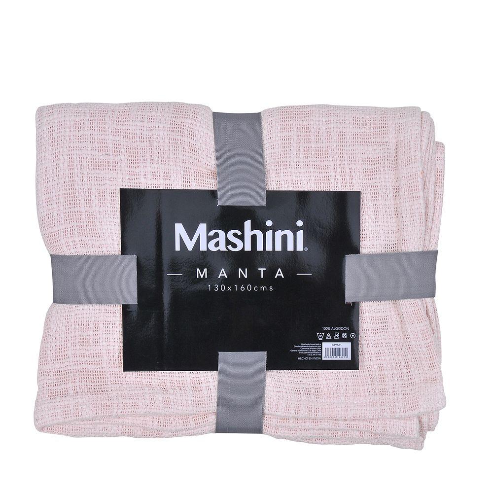 Manta Algodon Tejido 130x160 cm Rosado Mashini-2