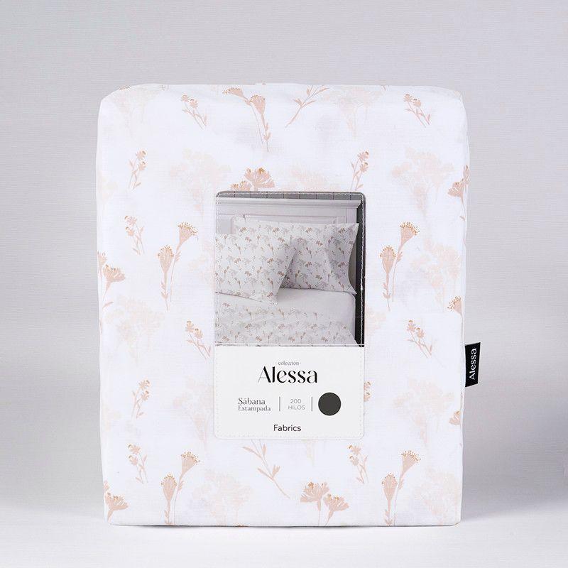 Sabana estampada 200H Florencia 1.5 PL Bco-2
