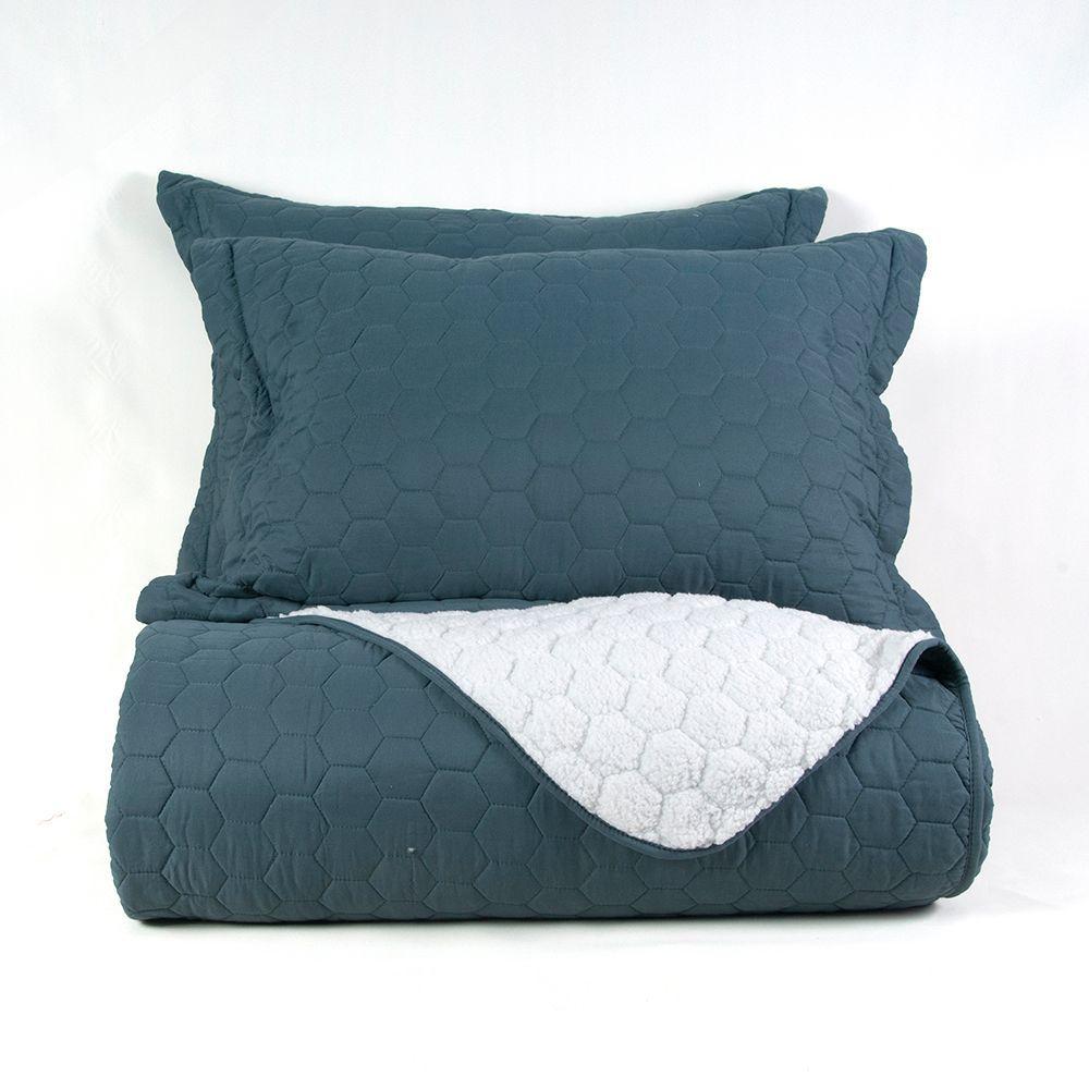 Quilt Sherpa King Azul-4