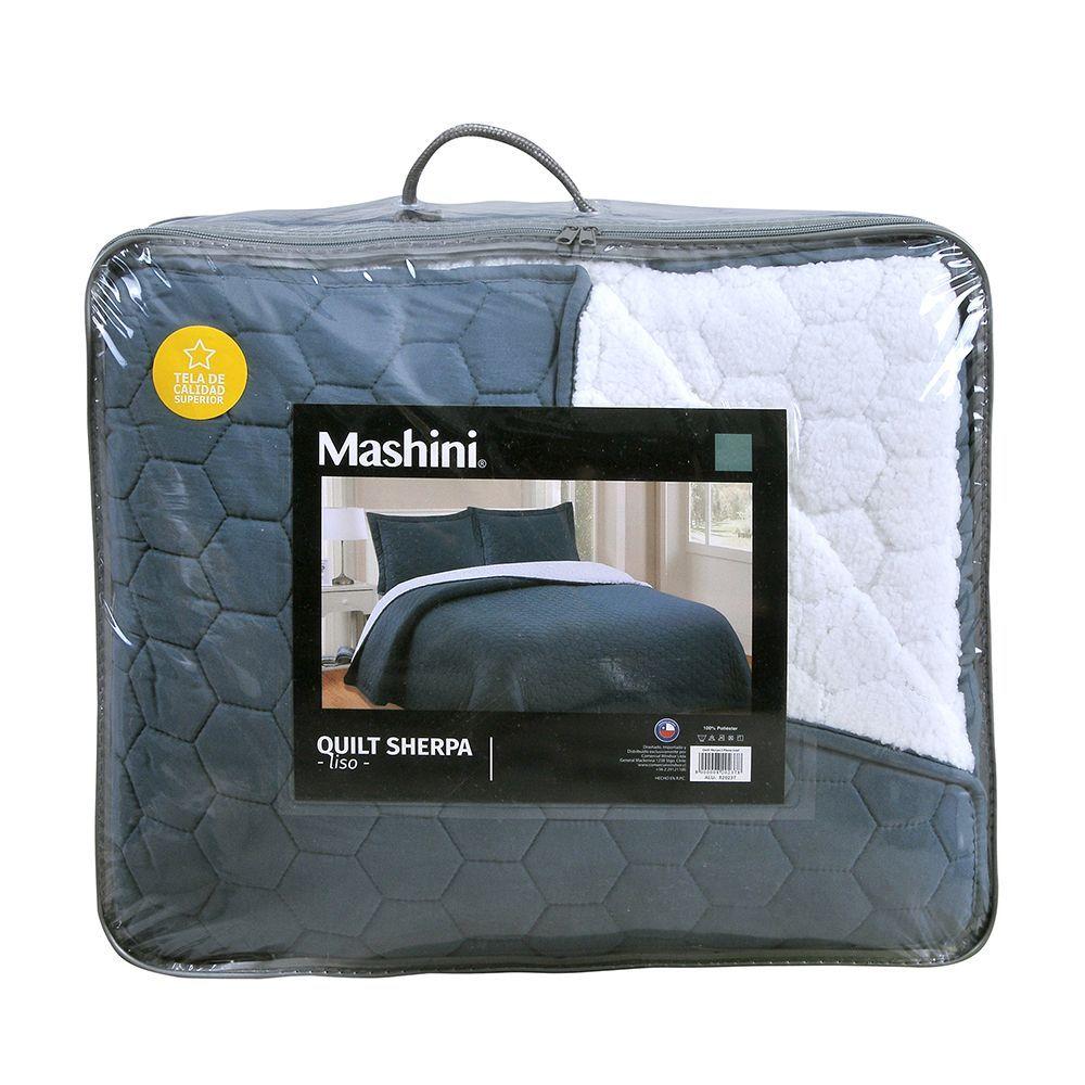 Quilt Sherpa King Azul-5