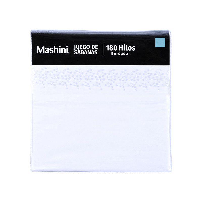 Sábana Bordada 180 Hilos King Puntos Blanco-2