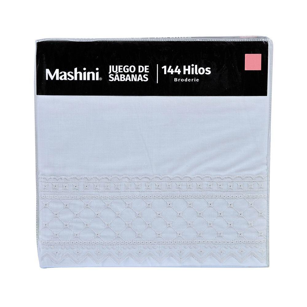 Sabana Broderie Bordada Bricks 2 P Celeste Spa-2