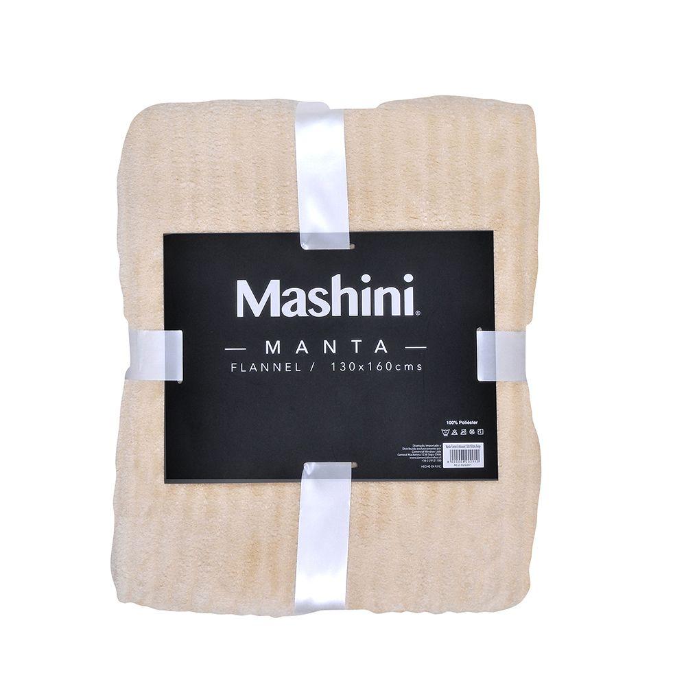 Manta Flannel Embossed 130x160 cms Beige Mashini-2