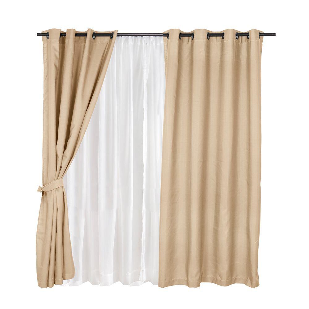 Set Cortina 8pzas Arg. 140x220 Beige Pucón-0