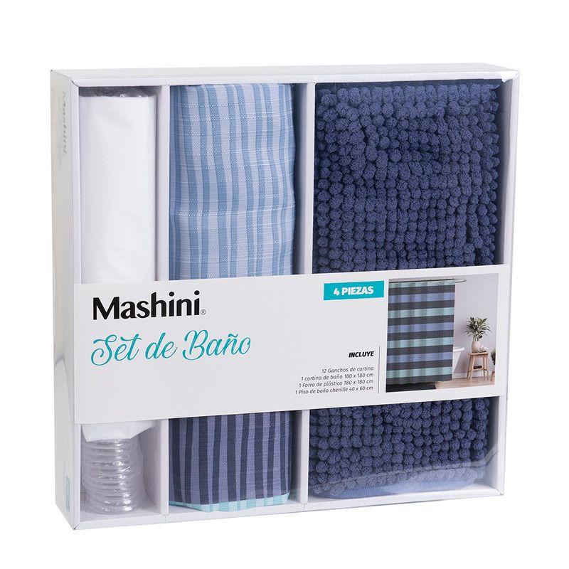 Set Cortina Baño 4 pzas Caja  Busia-2