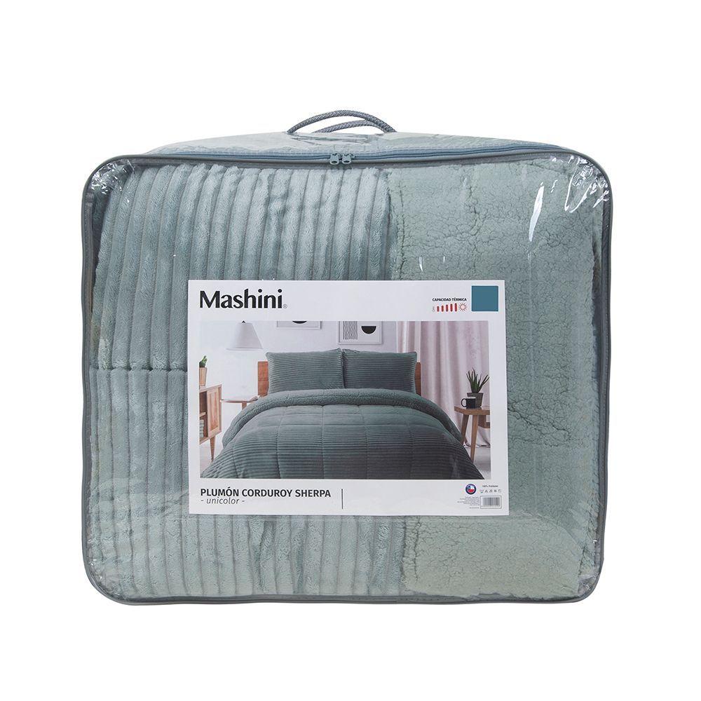 Plumon Corduroy Coral Sherpa Super King Verde-4