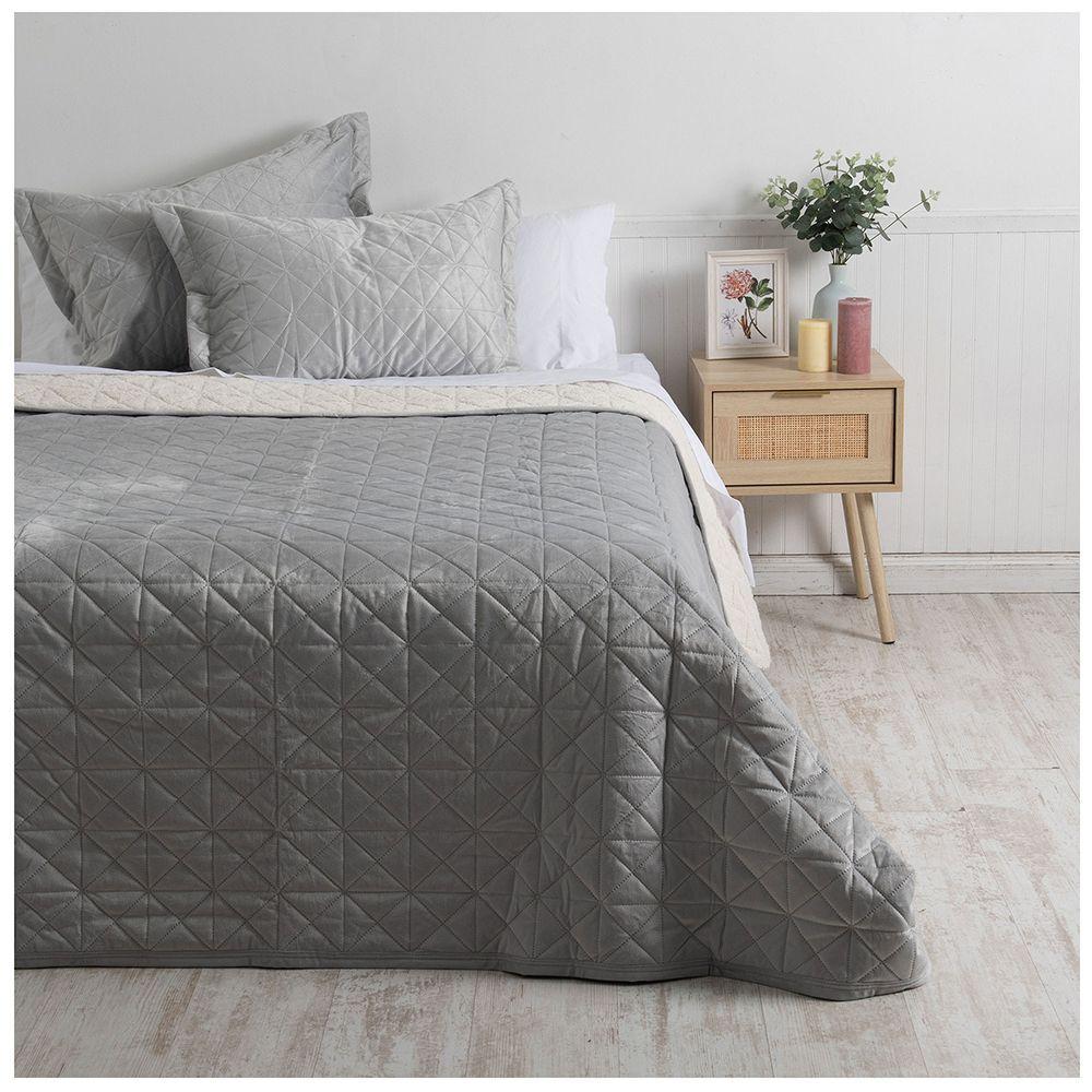 Quilt Velvet Sherpa 2 P Gris-0