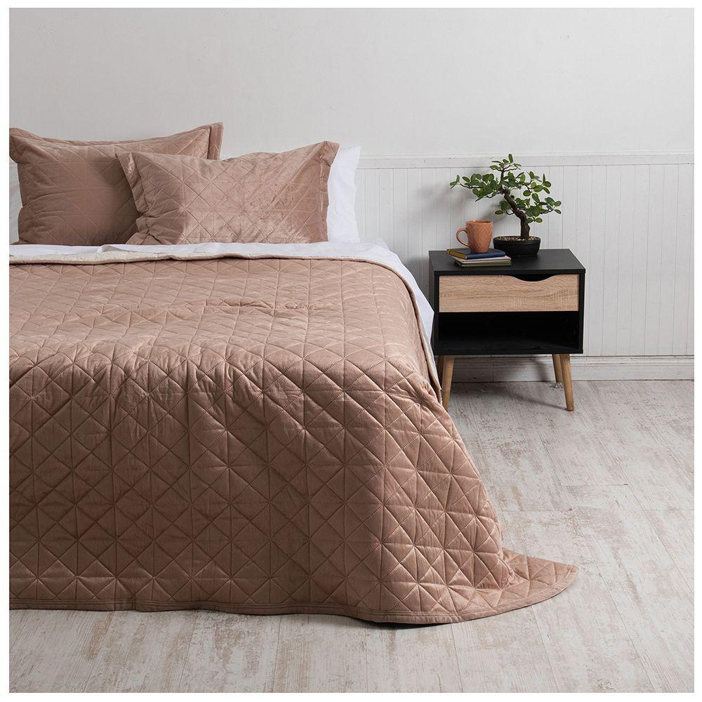 Quilt Velvet Sherpa 2 P Camel-0