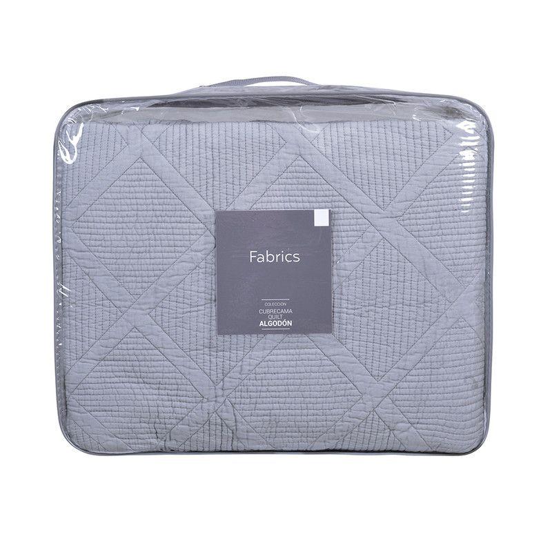 Cubrecama Quilt Rombos 2P gris-2