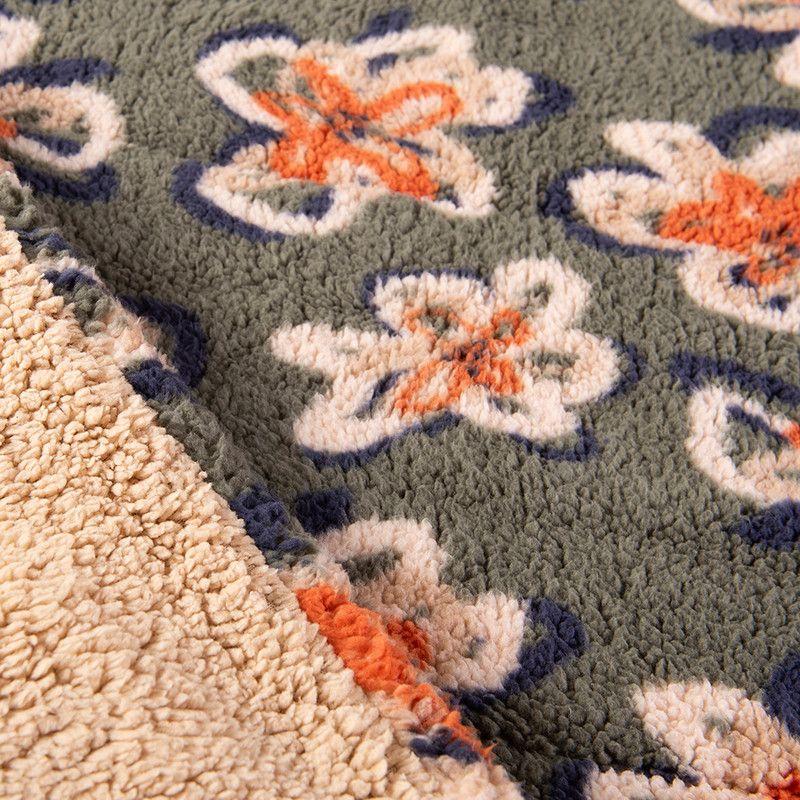Plumon Sherpa/Sherpa Estampada King Flowers-1