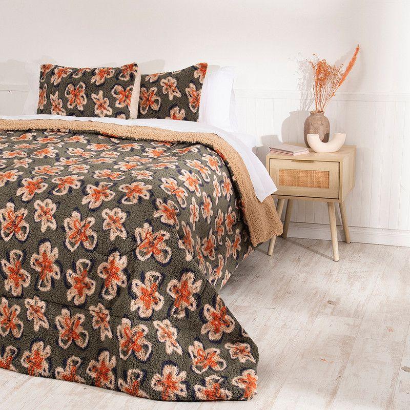 Plumon Sherpa/Sherpa Estampada King Flowers-3