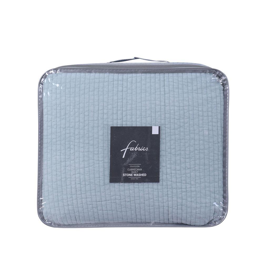 Quilt algodón stone washed Liso 2 P rayas turquesa Fabrics-2