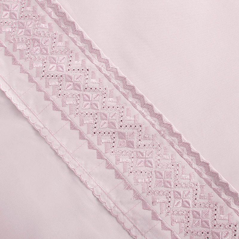 Sabana lisa  MF  Broderie Bordada 1.5 P Rosado-2