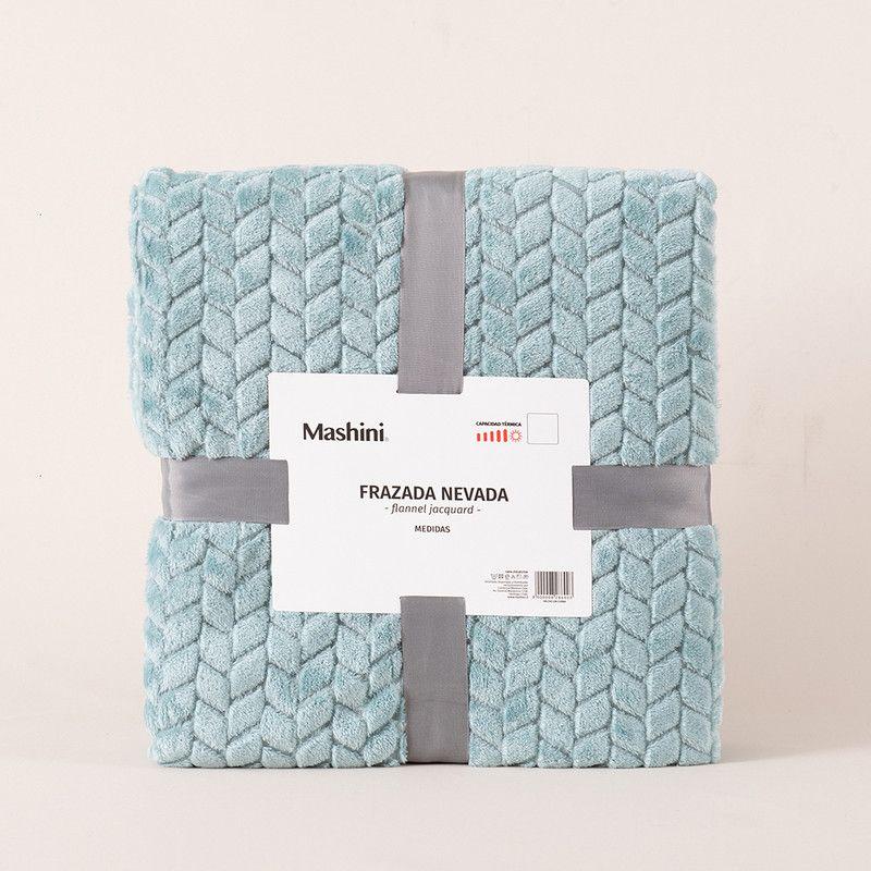 Frazada Jqd Flannel Nevada 1.5 P Celeste-2