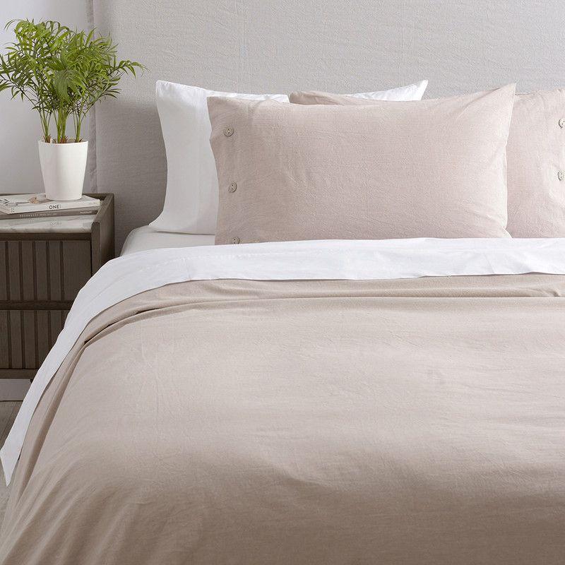 Cubreplumon alg. Chambray 2 pl beige-1