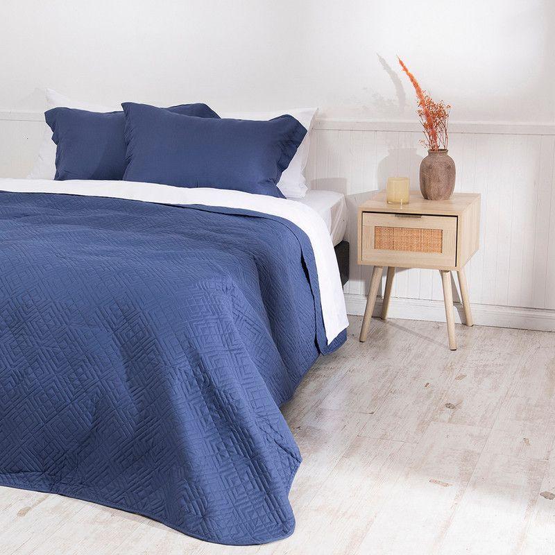 Quilt Cordoba lisa King Azul-2