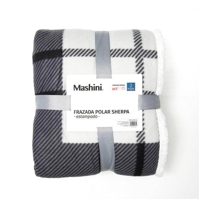 Frazada Polar-Sherpa Est. 1.5 P Tartan Negro-2