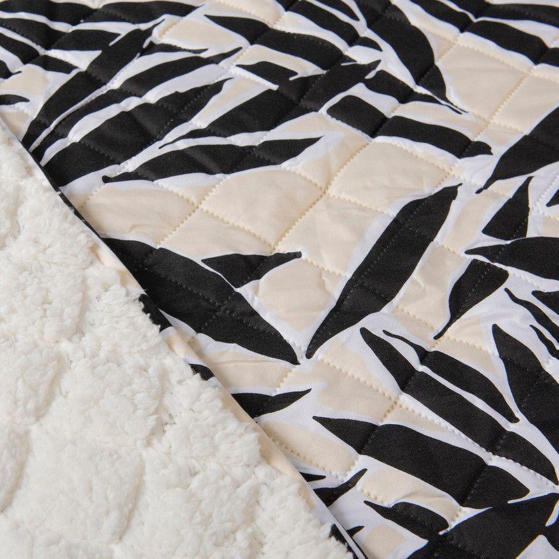 Quilt Mf. Est. Sherpa 1.5 Plazas Leaves-1
