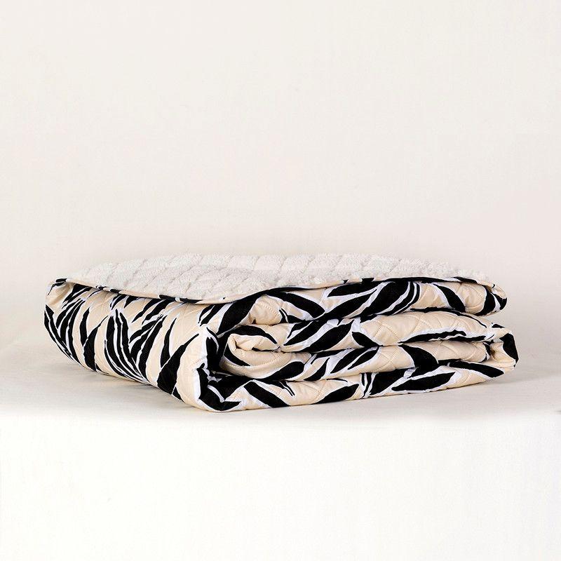 Quilt Mf. Est. Sherpa 1.5 Plazas Leaves-2