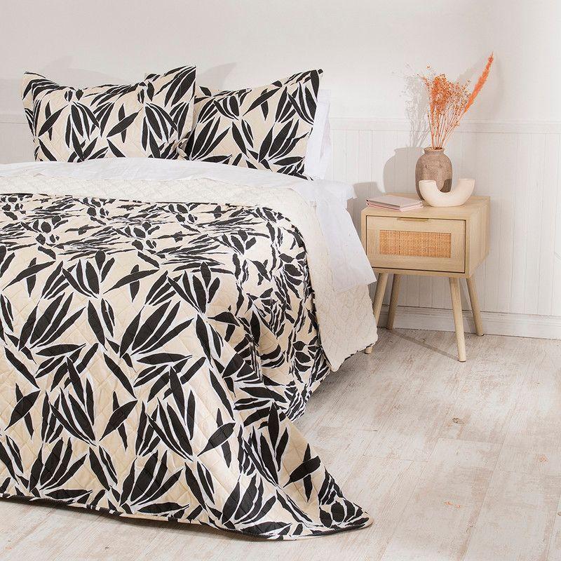 Quilt Mf. Est. Sherpa 1.5 Plazas Leaves-3