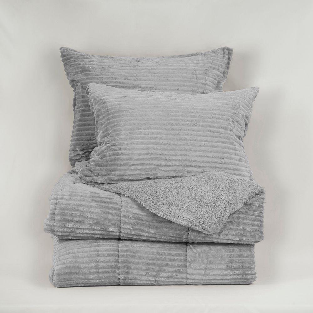 Plumon Corduroy Coral Sherpa King Gris-1