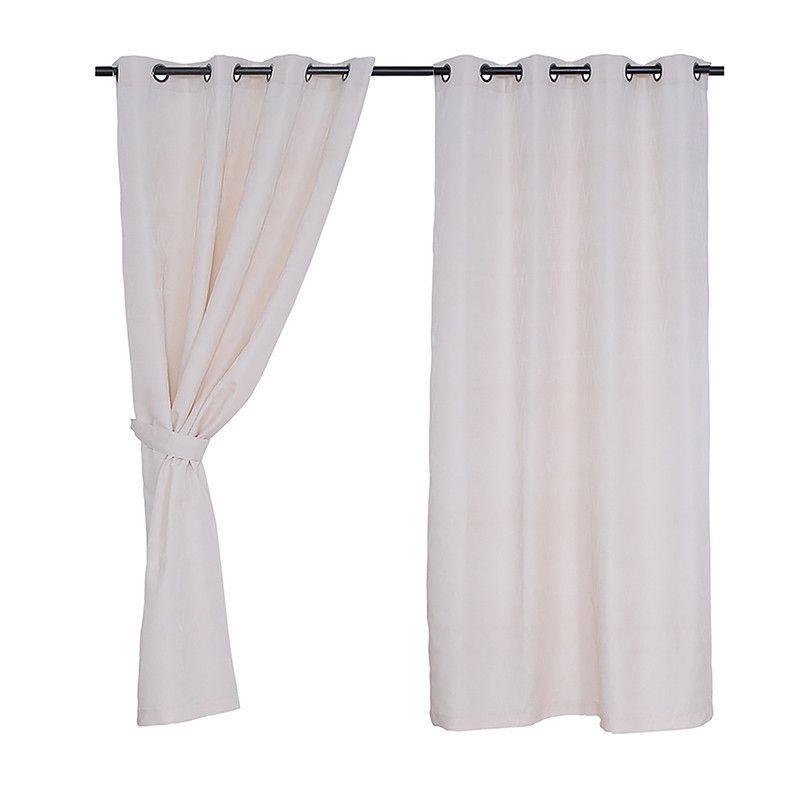 Set Cortinas Jqd Argo. 140x220 Chevron Text. Crem-0