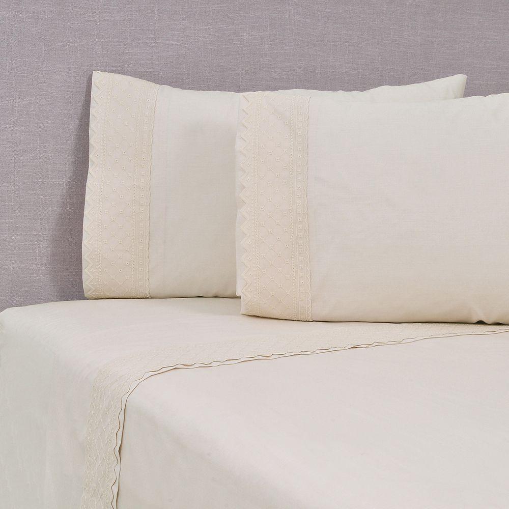 Sabana Broderie Bordada Bricks King Amarillo-0