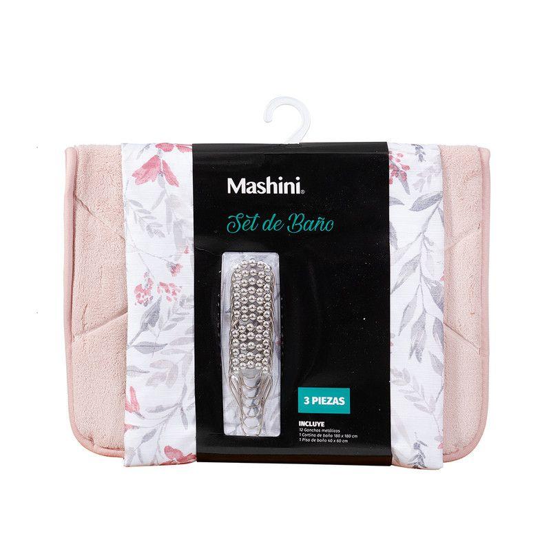 Set Cortina+Piso Baño 3 Pzas Mashini Fresia-2