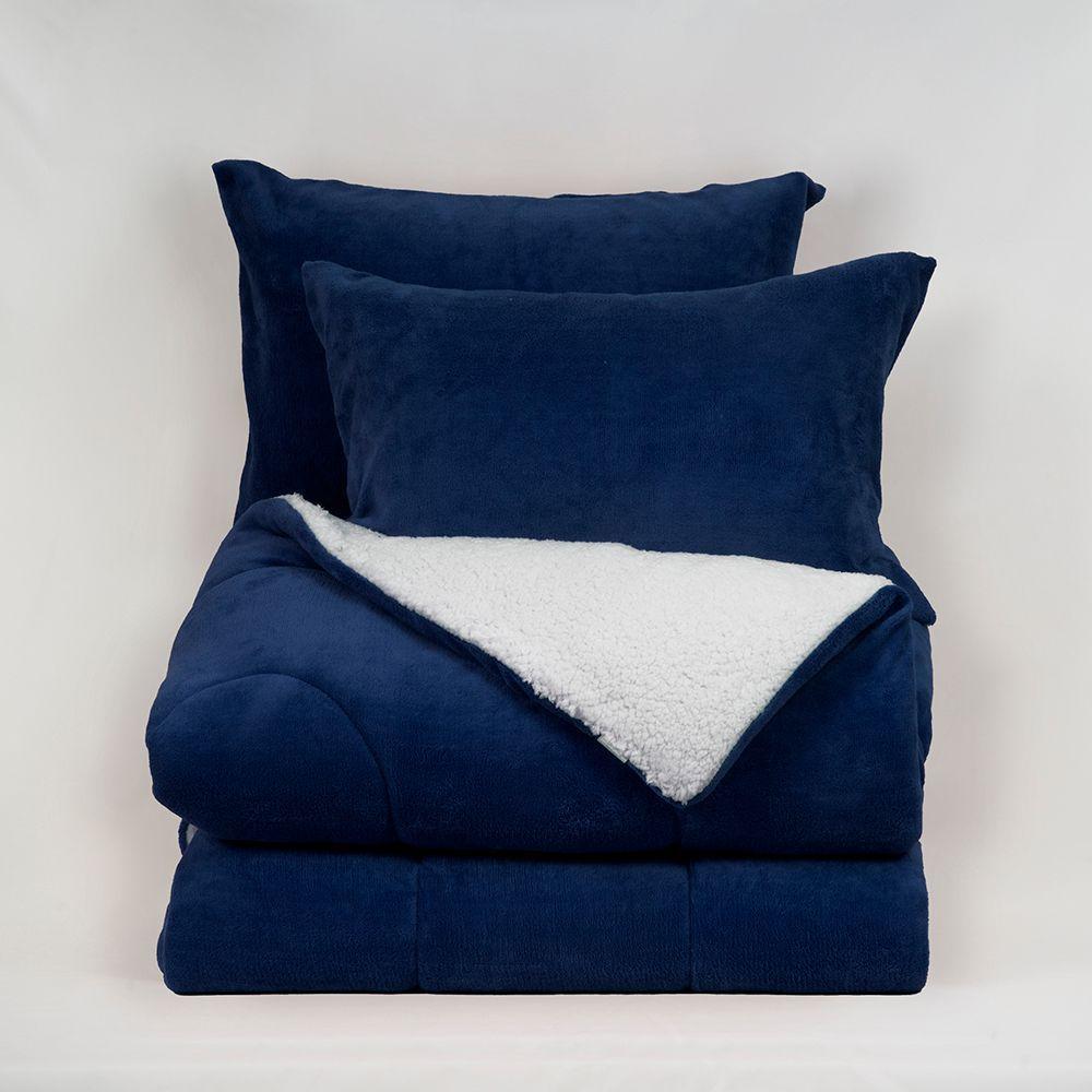 Plumon Coral Sherpa King Azul-0