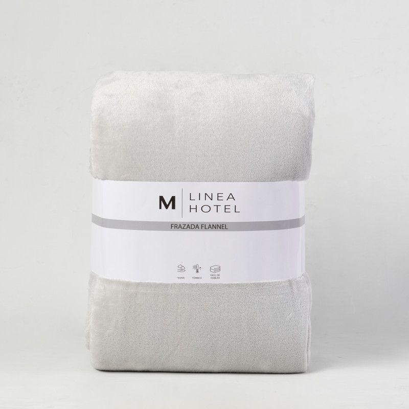 Frazada Flannel Hotel 1 Plaza Gris Claro-2