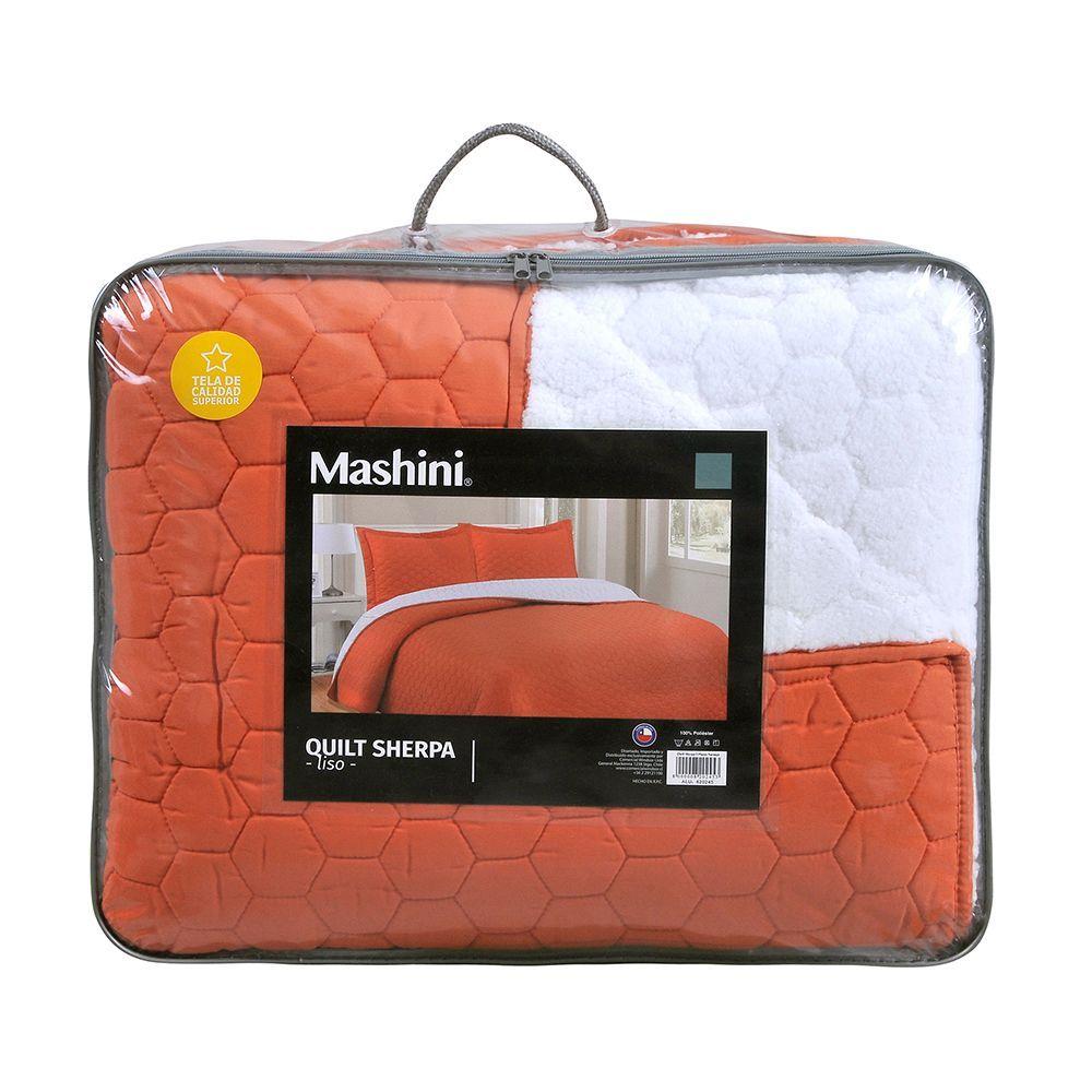 Quilt Sherpa King Naranja-5