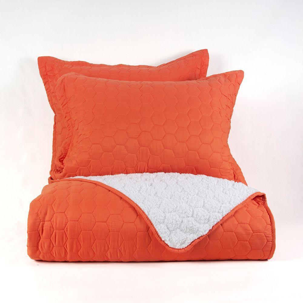 Quilt Sherpa King Naranja-4